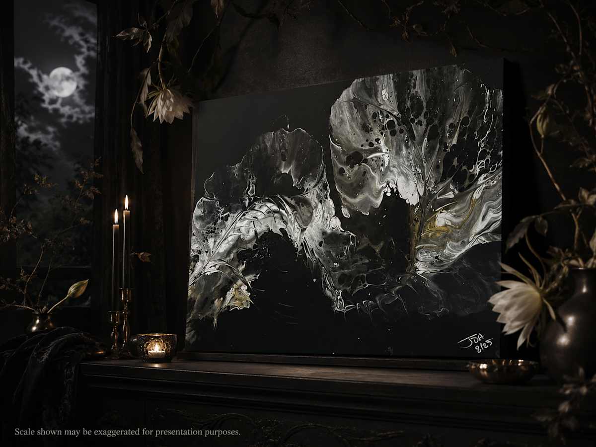 Nightbloom Fold | 16 x 20 x 1 in | Collaborative Artwork by JD Hecht | Creatively Cutz Studio, Image 1.