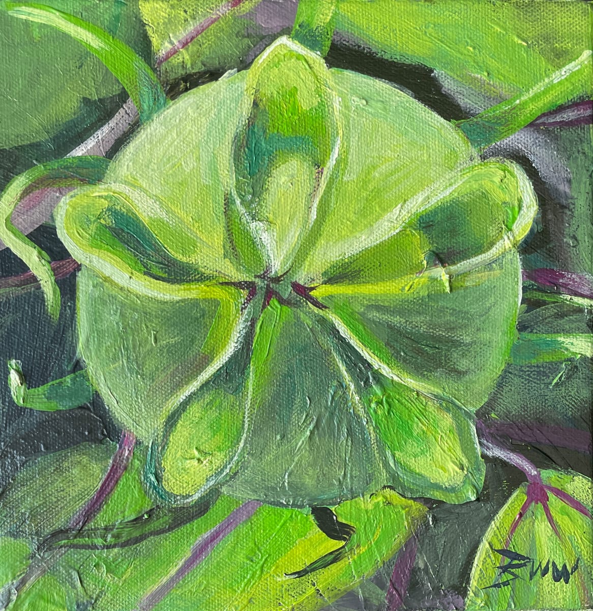 Green Hibiscus Bud by Beth Walldorf 