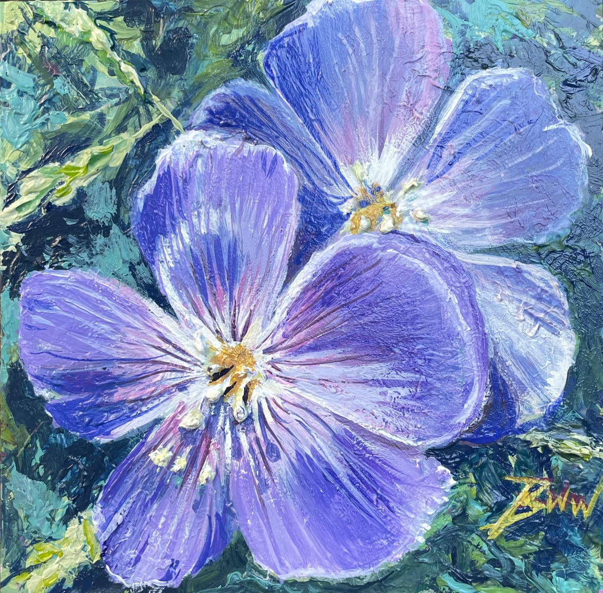 Purple Flax (White Frame) by Beth Walldorf  Image: Framed