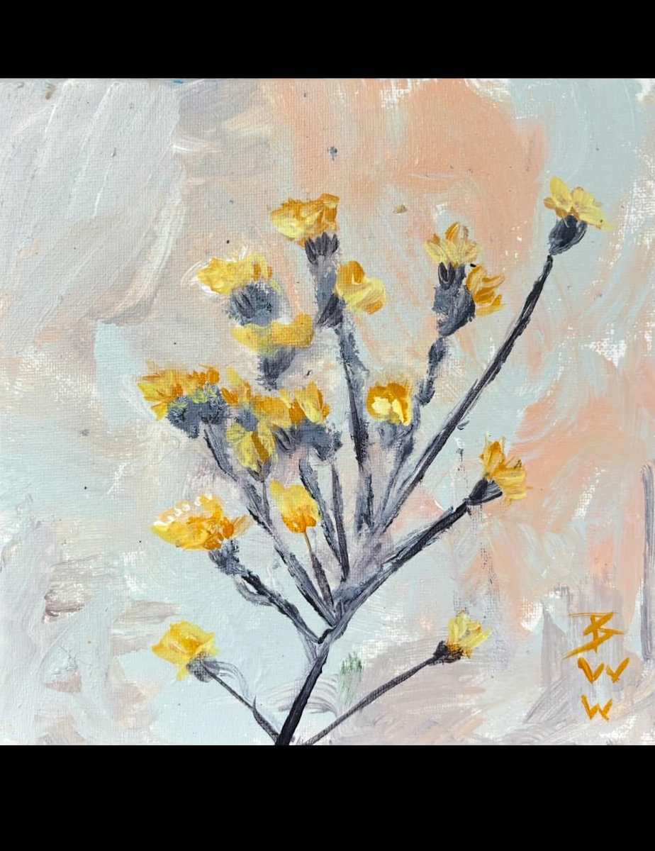 Faded Ironweed on Blue by Beth Walldorf 