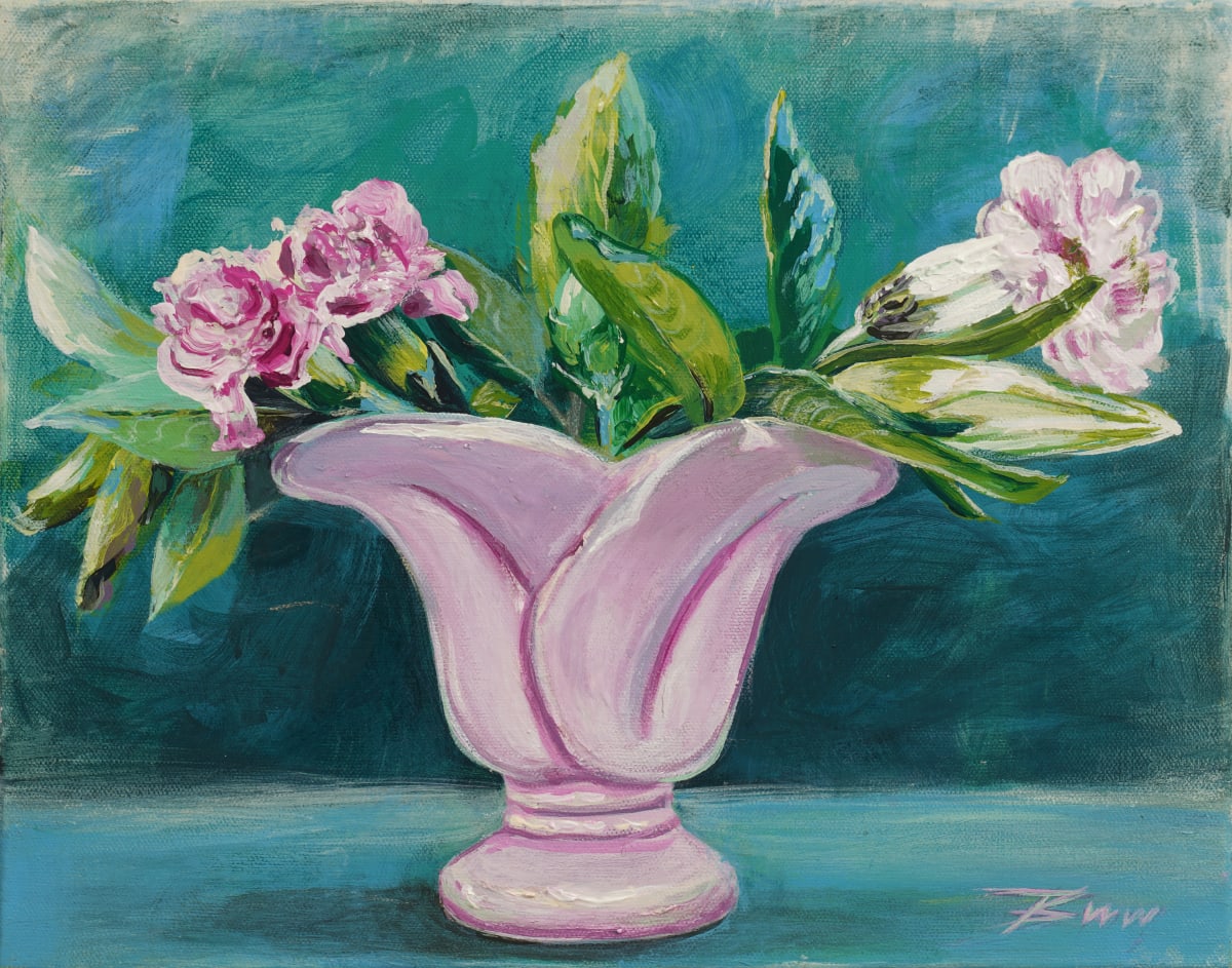 Pink Mid-Century Vase by Beth Walldorf 