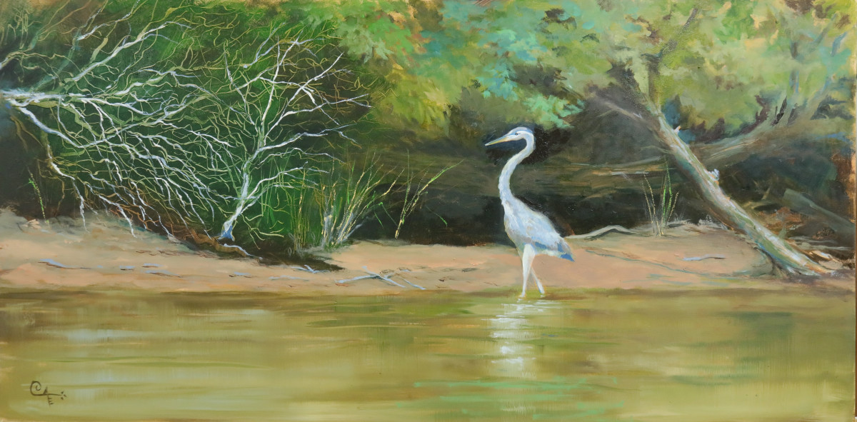 Heron on the Edge by Catherine Kauffman 