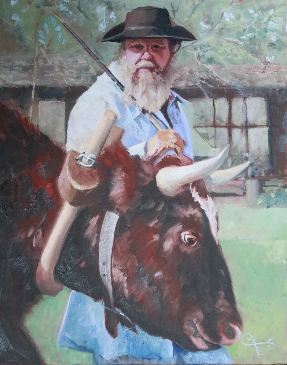 Williamsburg Ox Cart Man by Catherine Kauffman, Image 1.