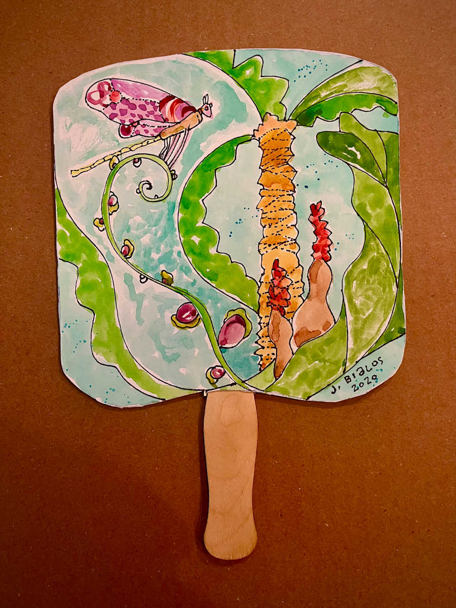 Florida Spring hand fan by Jake Bialos 