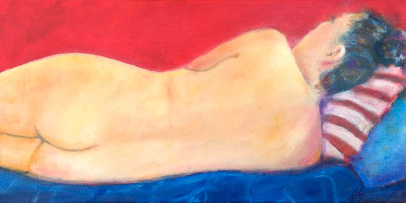 Reclining Nude (Red) by Thomas Stevens 