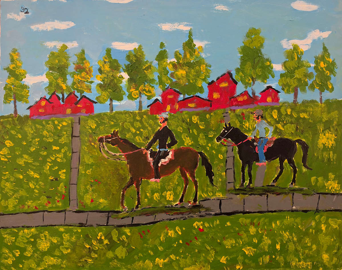 92° -  Two Horse Riders by Alonzo Clemons, Image 1.