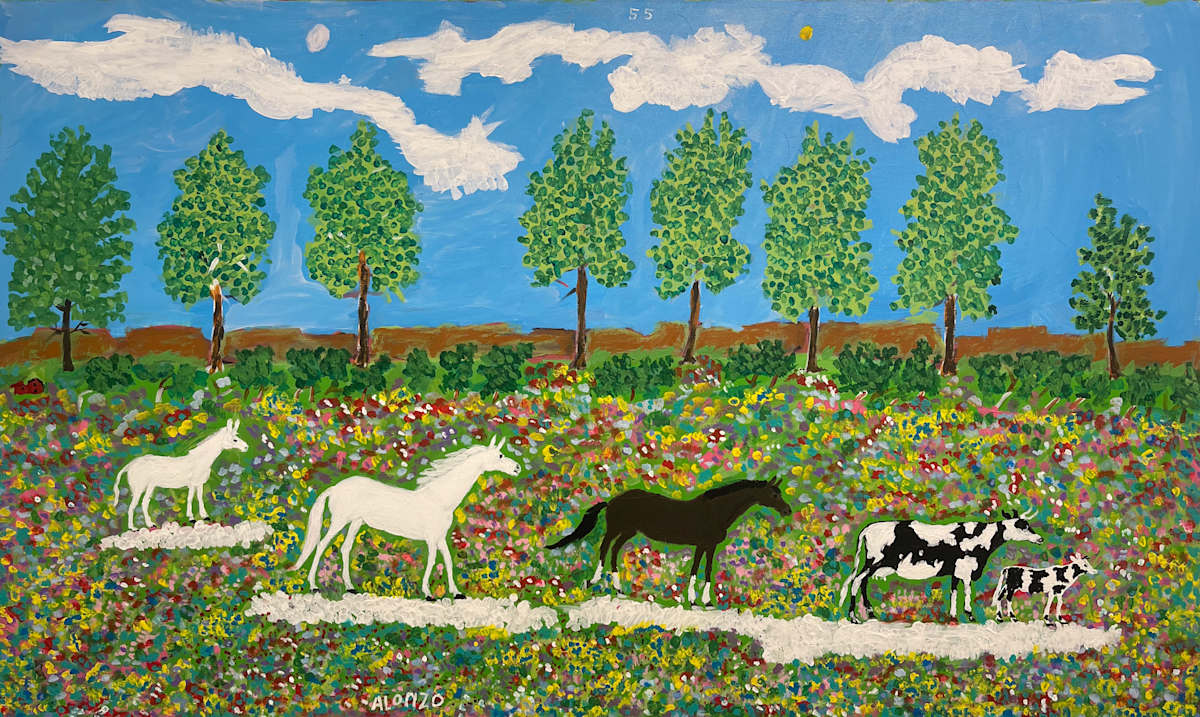 55 - Flower Pasture by Alonzo Clemons, Image 1.