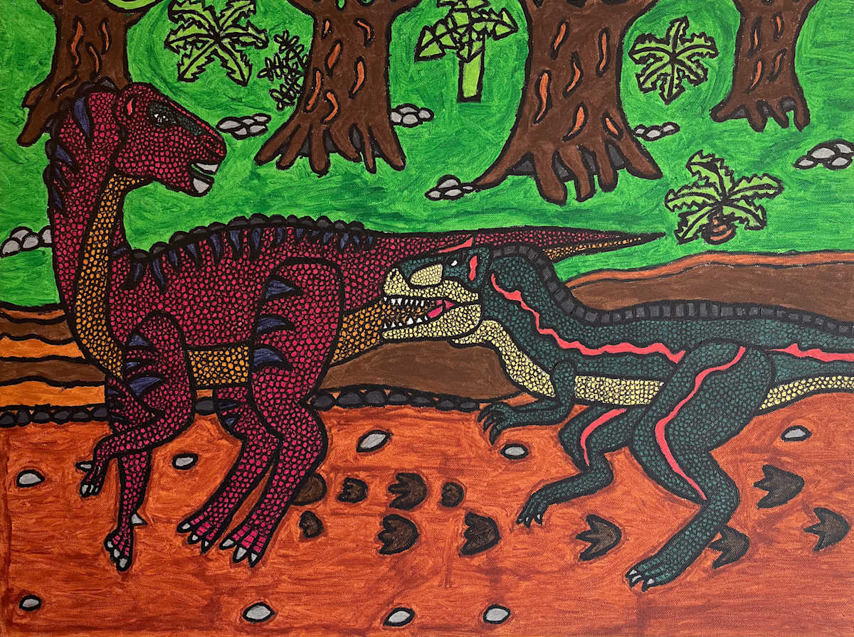 Allosaurus is Attacking the Iguanandon by Nicole Vanston, Image 1.
