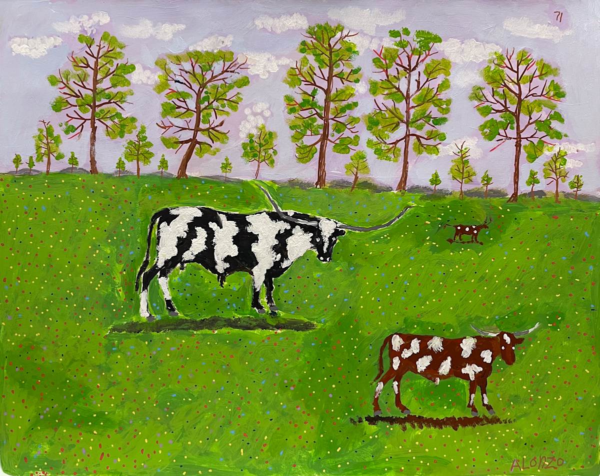 Cool Day For A Longhorn by Alonzo Clemons, Image 1.