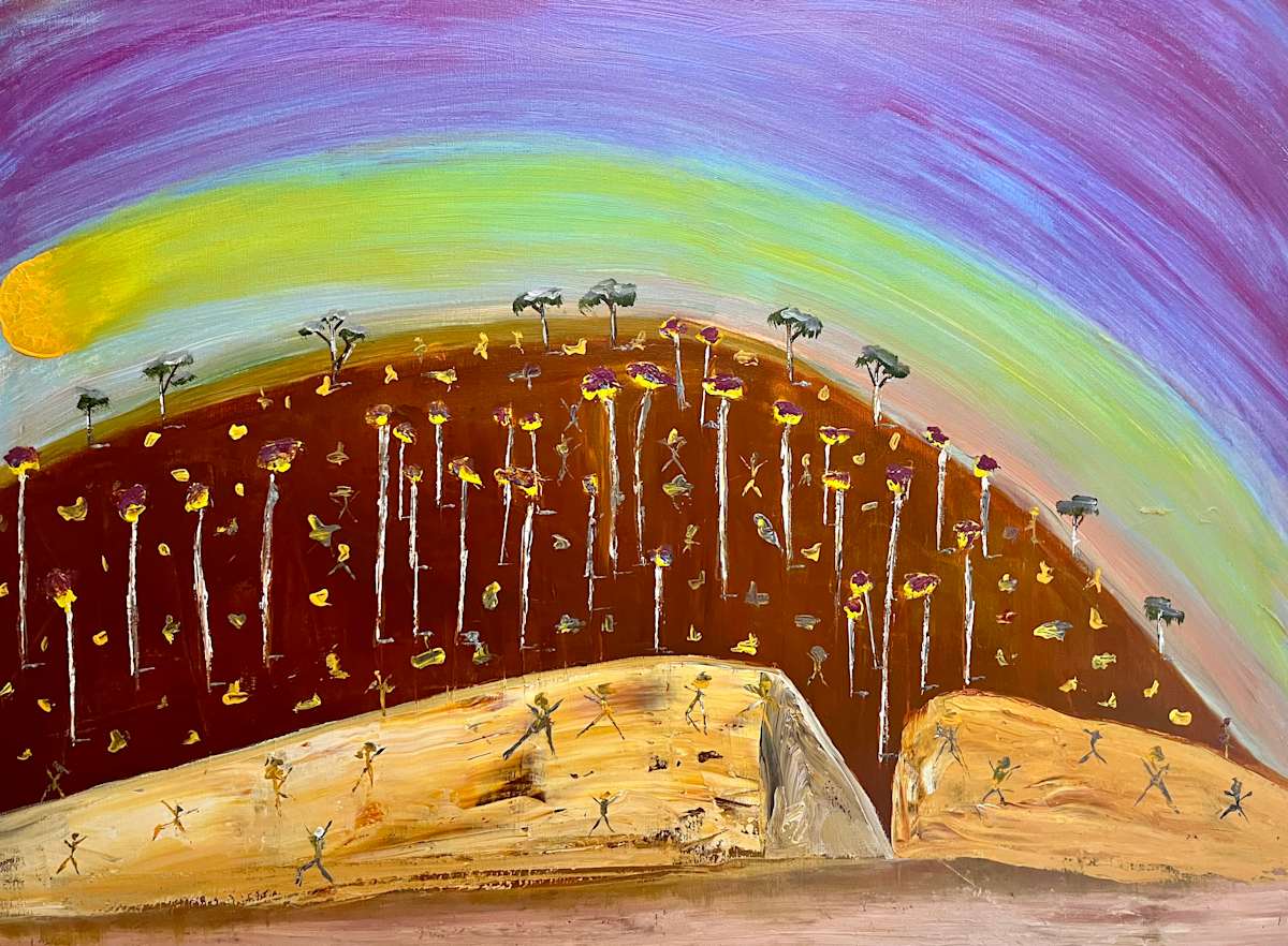 Climbing hills abstract by Ian Collins 