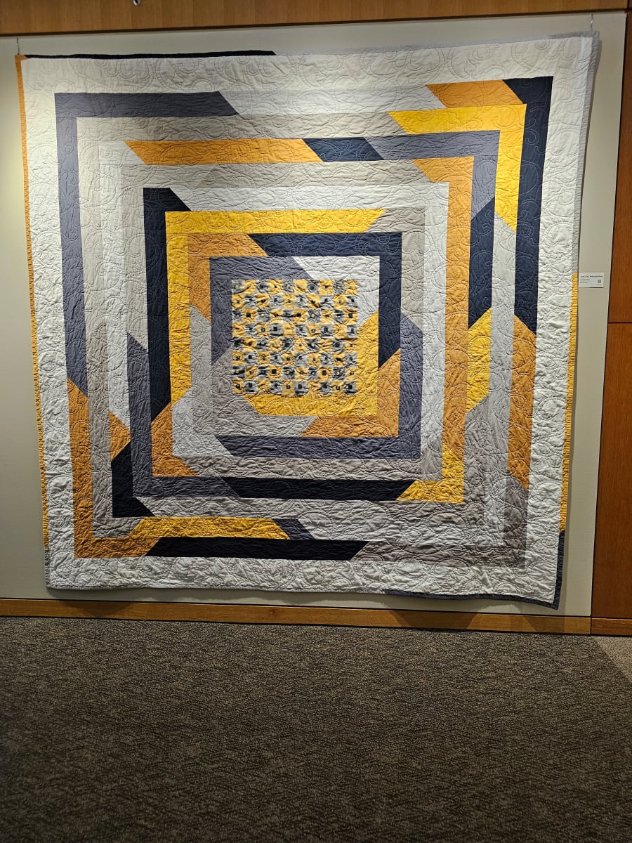 Mandela Quilt - For Mom/Dad by Jeanette Floyd  Image: Yellow, grey and white