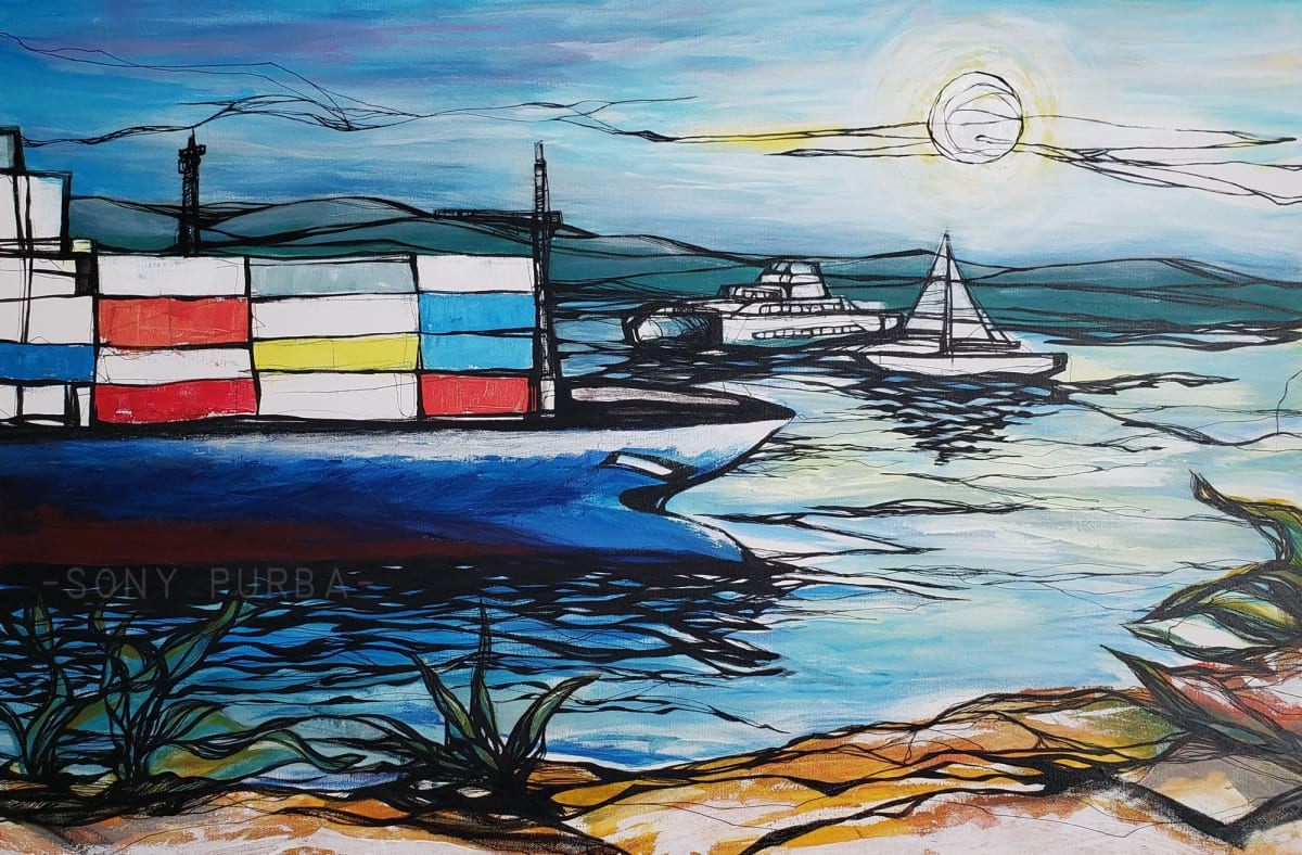 Busy Waterfront by Sony Purba 