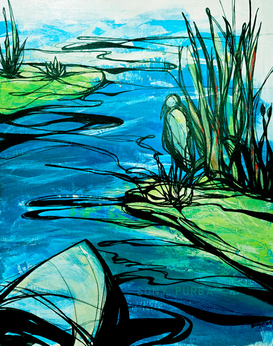 Peaceful Heron by Sony Purba 