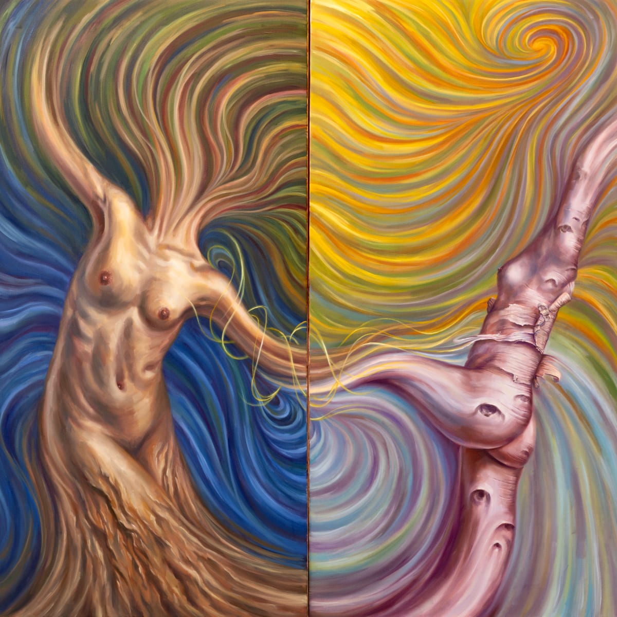 Symbionts (left: Douglas Fir, right: Paper Birch) by Jackie Liu 