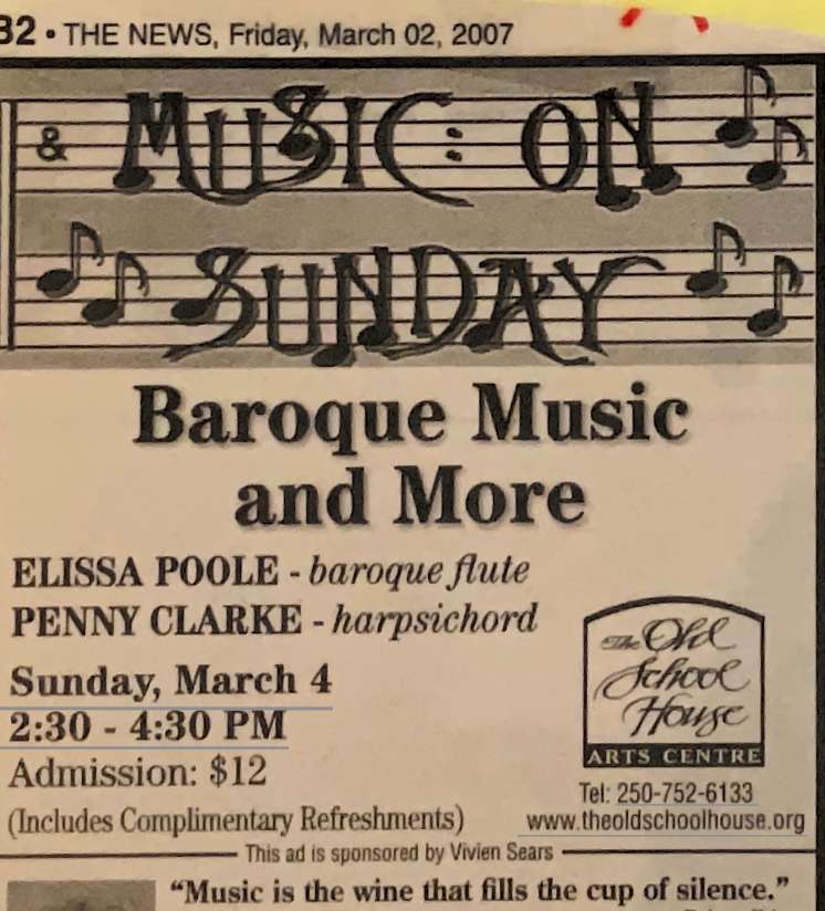 Baroque music/Music on Sundays by Elissa Poole, Penny Clarke 