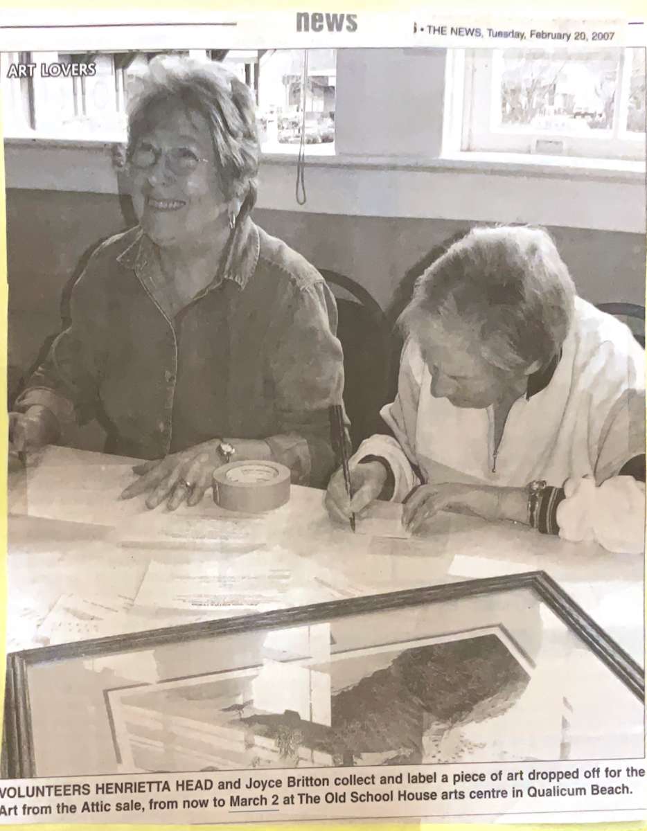 Art in the Attic- News photo Feb 2007 by Henrietta Head, Joyce Britton 