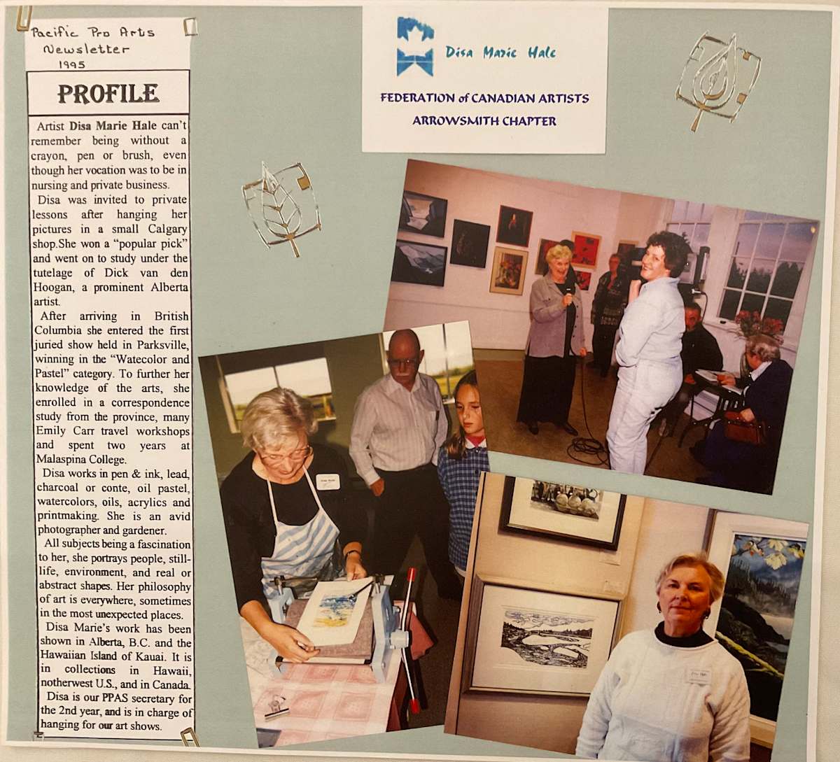 Disa Marie Hale Celebration of Life by Disa Marie Hale  Image: Total of 5 pages (3 collage + 2 page typed document)