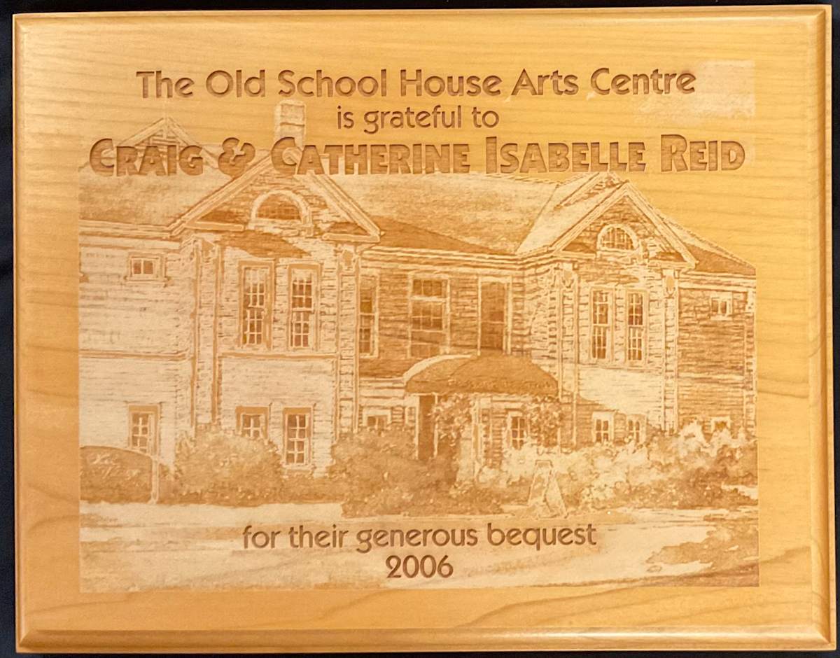 Bequest Plaque - Craig & Catherine Isabelle Reid by Craig Reid, Catherine Isabelle Reid 