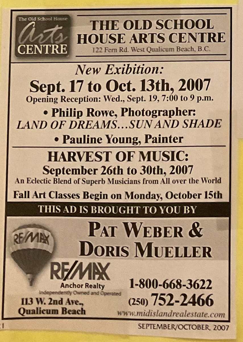 New Exhibition: Sept 17 to Oct 13, 2007 by Philip Rowe, Pauline Young 
