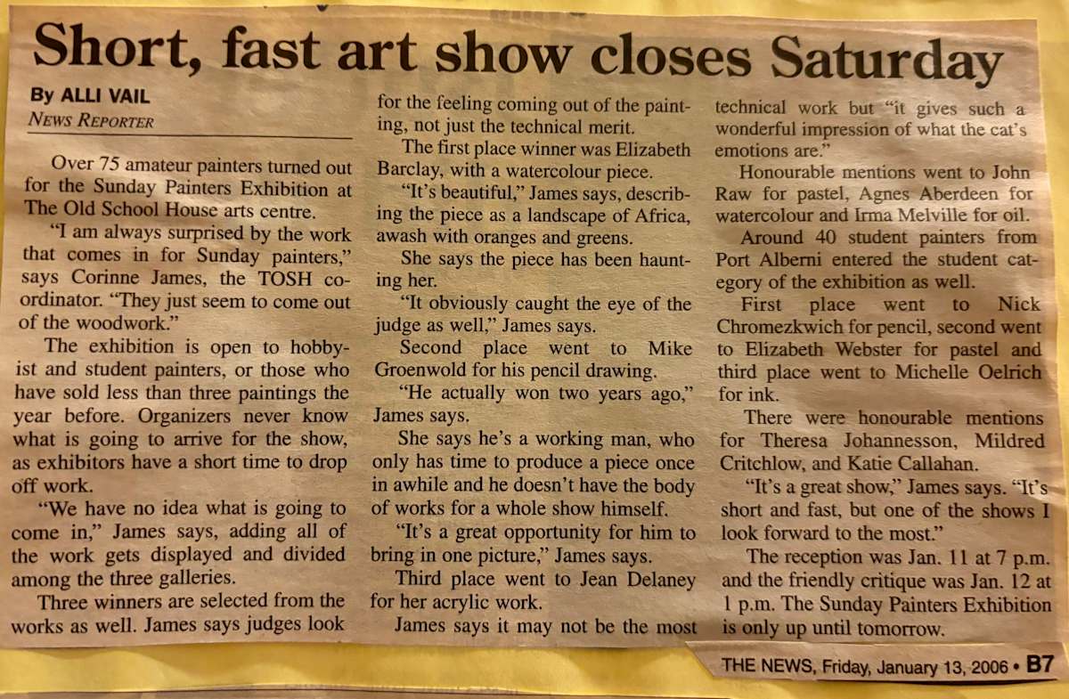 Short, fast art show closes Saturday by Agnes Aberdeen, Elizabeth Barclay, Katie Callahan, Nick Chromezkwich, Mildred Critchlow, Jean Delaney, Mike Groenwold, Theresa Johannesson, Irma Melville, Michelle Oelrich, John Raw, Elizabeth Webster  Image: by All Vail
