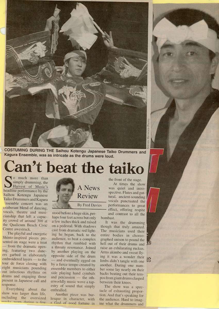 Can't Beat the Taiko A News Review by Saiho Kotengu Taiko Kagura Ensemble  Image: Costuming during the Saihou Kotengu Japanese Taiko Drummers and Kagura Ensemble