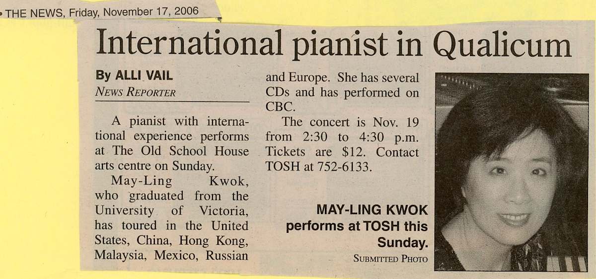 International Pianist in Qualicum - 2006 by May-Ling Kwok 