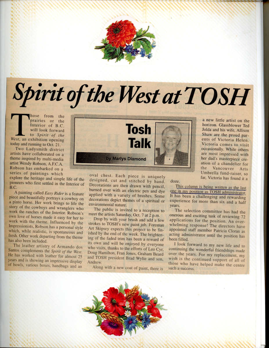 TOSH Farewell Tea - Photo Album and Scrapbook 1995  Image: Please click on pdf document to view entire album at https://www.artworkarchive.com/profile/tosh/artwork/tosh-farewell-tea-photo-album-1995?collection=photographs