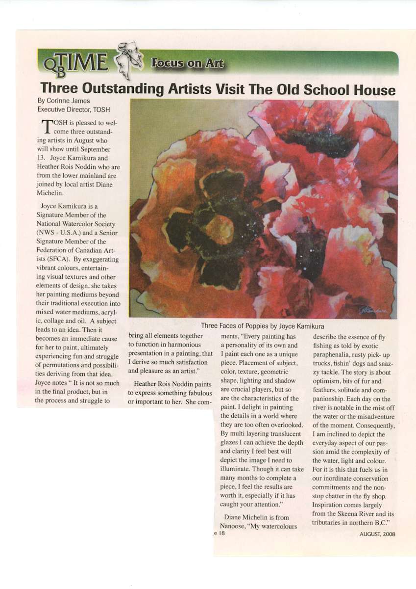 Three Outstanding Artists Visit TOSH - Aug 2008 by Joyce Kamikura, Heather Rois Noddin, Diane Michelin 