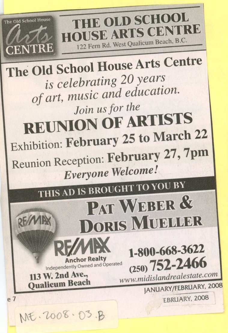 Reunion of Artists - 2008 News Ad 