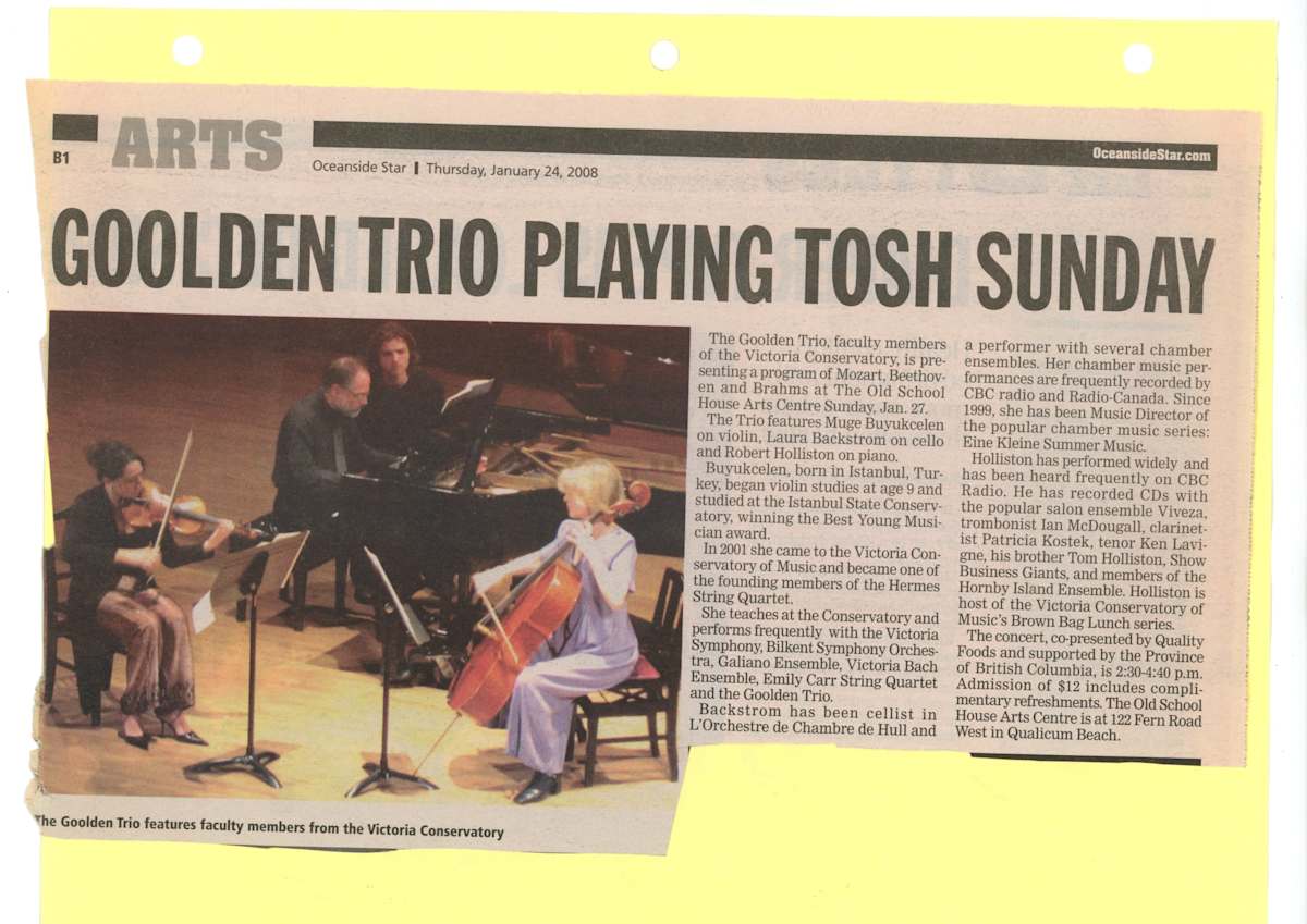 Goolden Trio Playing TOSH on Sunday by Laura Backstrom, Robert Holliston, Goolden Trio, Muge Buyukcelen  Image: total 2 images