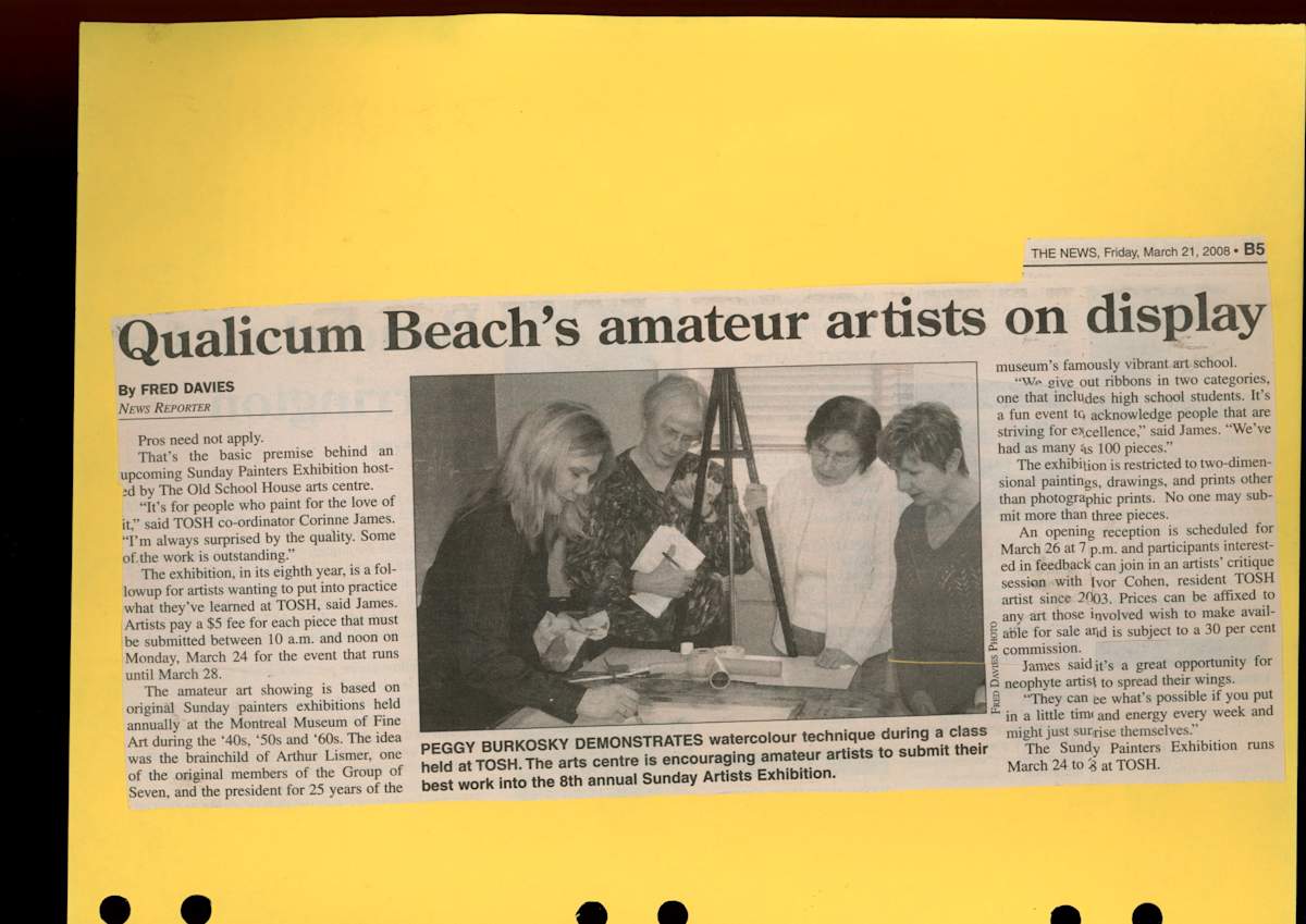 Qualicum Beach's Amateur Artists on Display by Peggy Burkosky, Ivor Cohen 