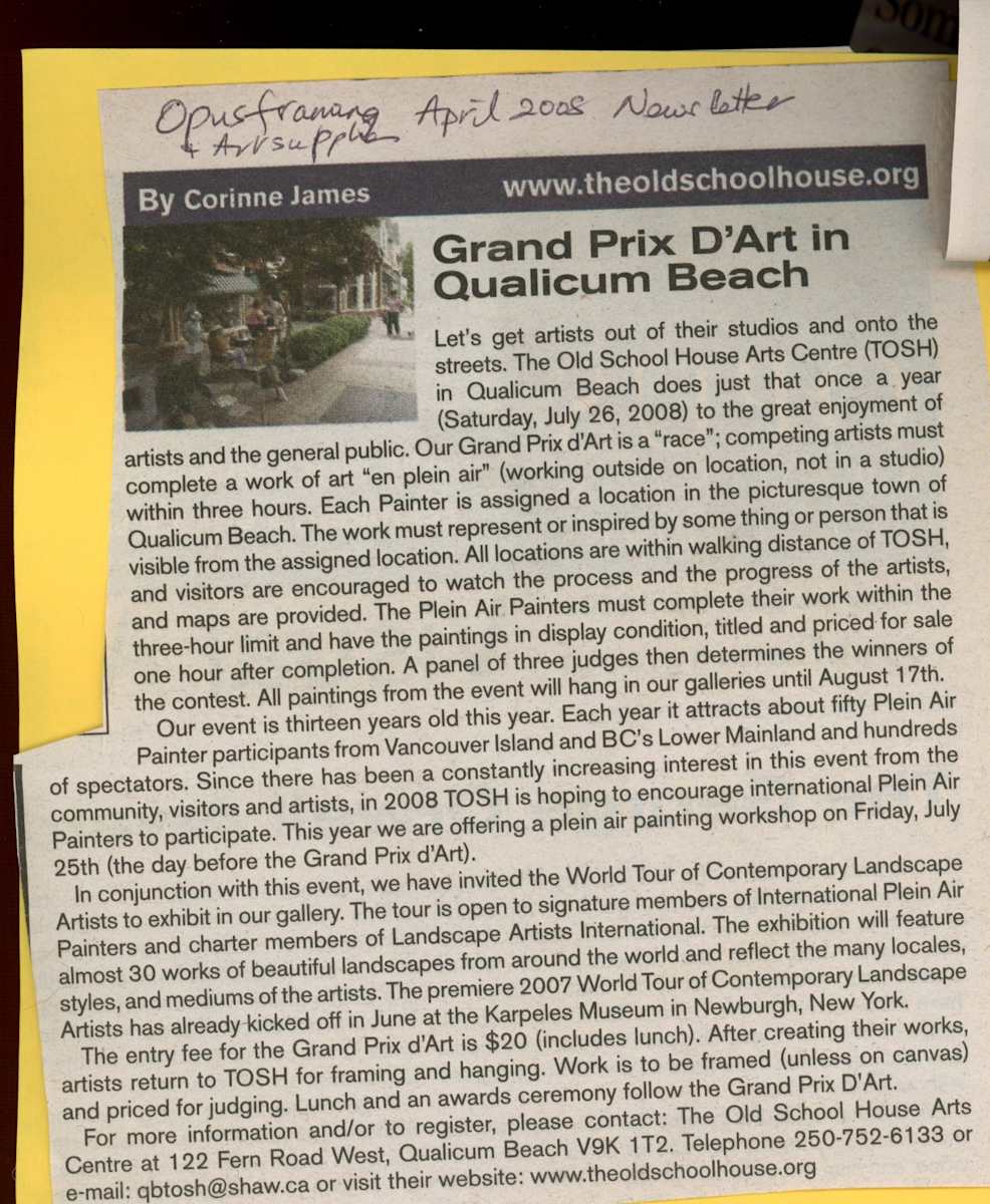 Grand Prix d'Art in Qualicum Beach Apr 2008 