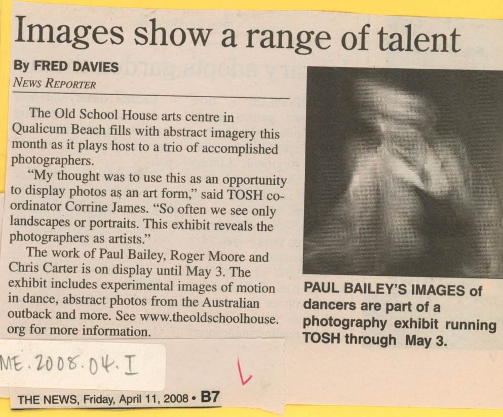 Images show a range of talent by Paul Bailey, Chris Carter, Roger Moore 