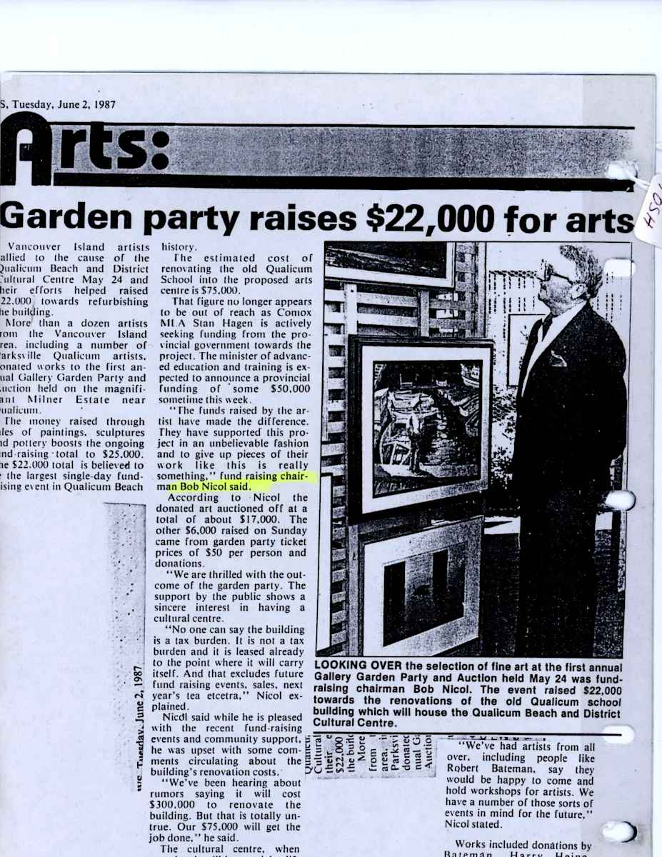 Garden Party Raises $22K for Arts by Stan Hagen, Bob Nichol, Robert Bateman, Henry Heine, Dorothy Frances, William Townsend, Ron Parker, Bruce Muir, John Michner, J. Fenwick Lansdowne, Don Li-Leger, Francois Mongeau, Larry Aguilar, Cheri Denis 