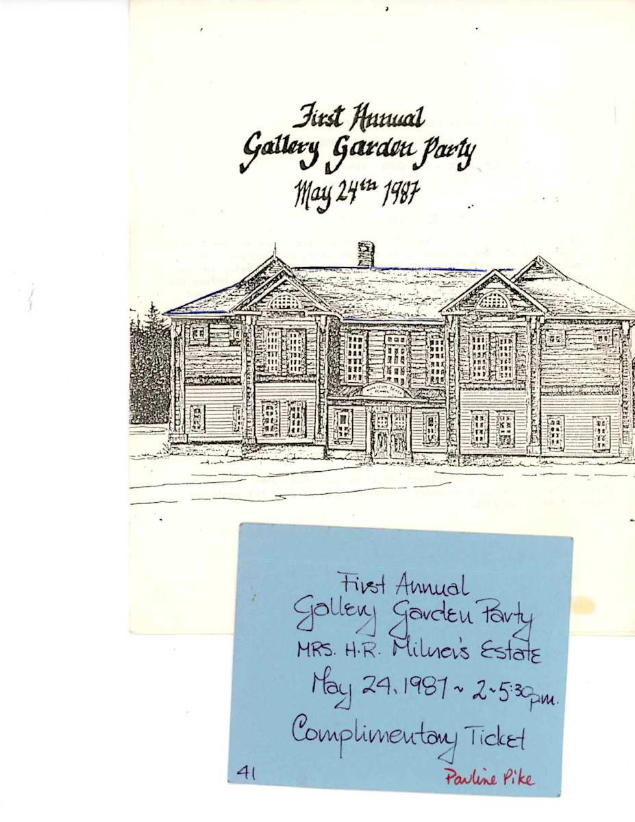 Pauline Pike personal archives 1987  Image: First Annual Gallery Garden Party May 24, 1987