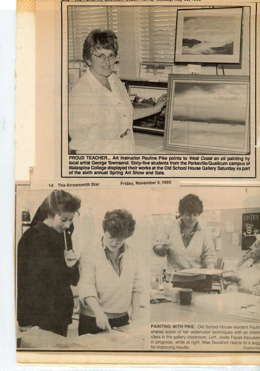 Pauline Pike personal archive 1990  Image: Instructor Pauline Pike, Malaspina College