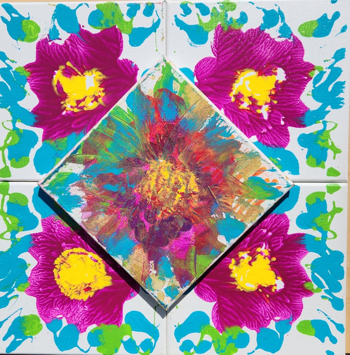 Floral Stereoisomers by Brandy Riverwright  Image: 5-piece sculpture, 8" x 8" each