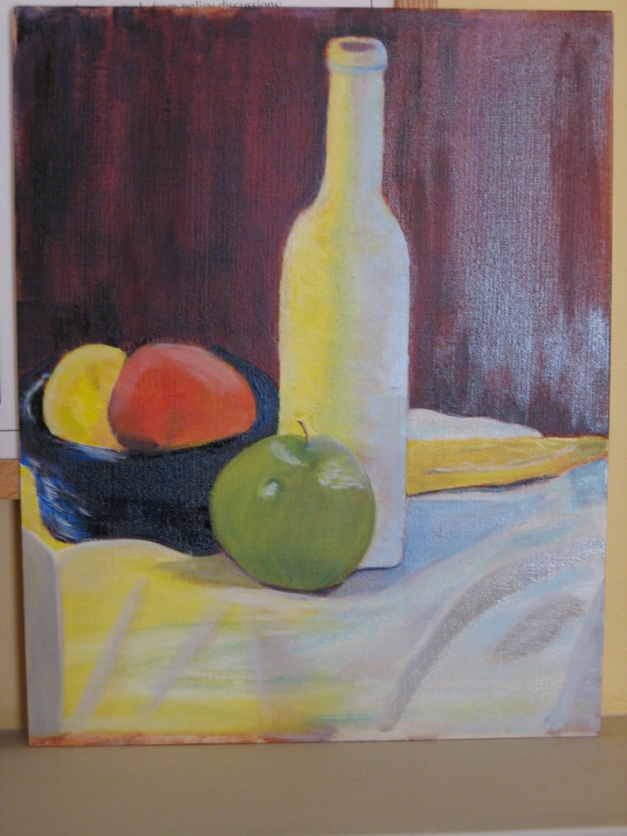 Friut and Wine Bottle by Becky Cook 