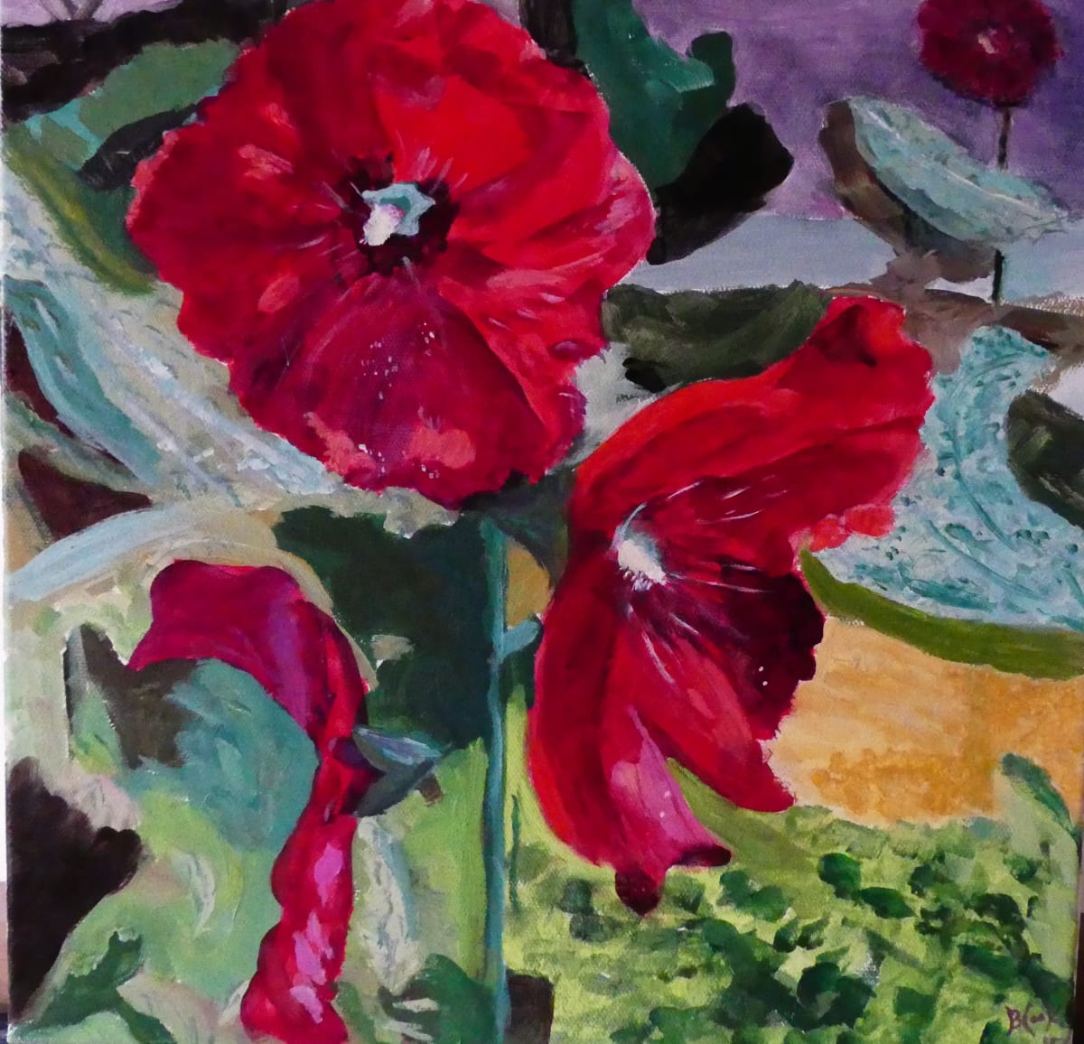 St Gauden's Hollyhocks by Becky Cook 