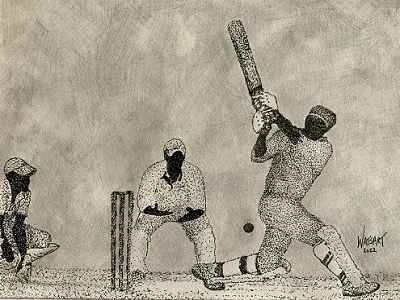 Cricket Players by Lydia Watson, WATSART  LLC  Image: Weekend in the park "Cricket Players"