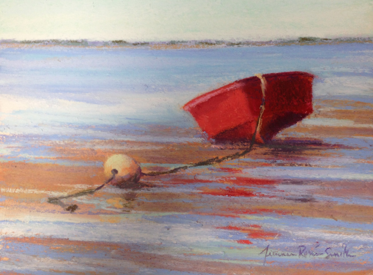 Red Boat At Rest by Jeanne Rosier Smith 