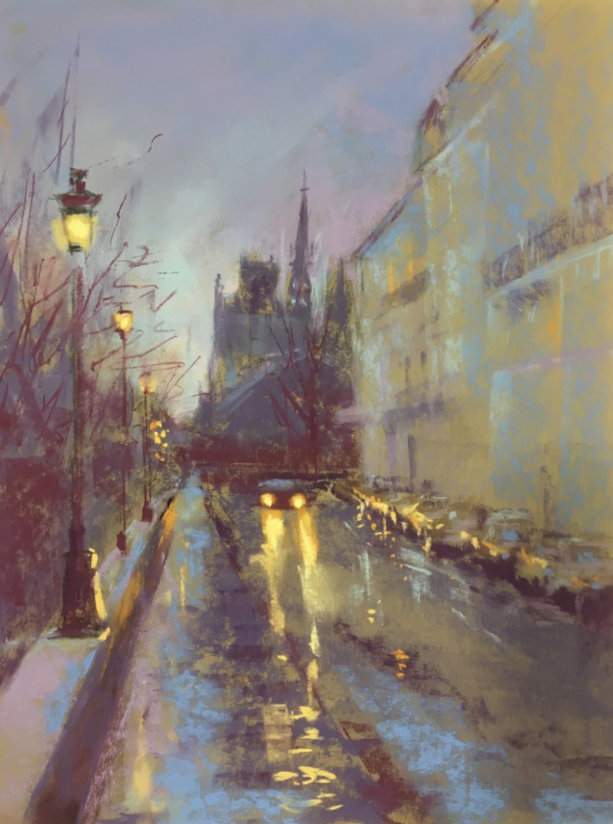 Notre Dame in the Rain by Jeanne Rosier Smith 