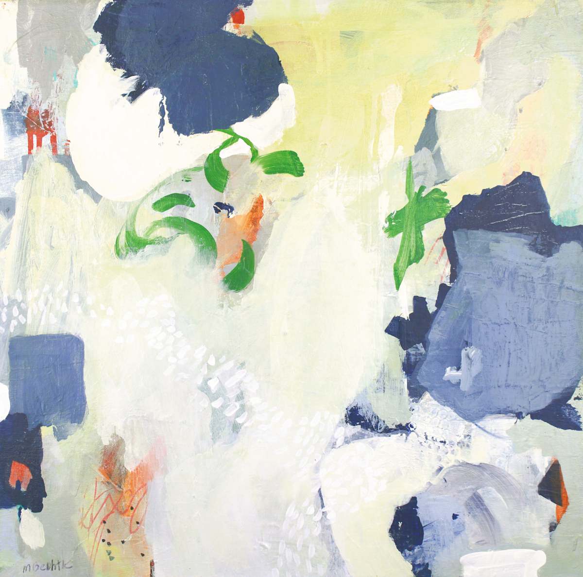 Spare Moment by Marianne Bechtle  Image: 24" x 24" x 1.5"  Acrylic, Cold Wax on Canvas
