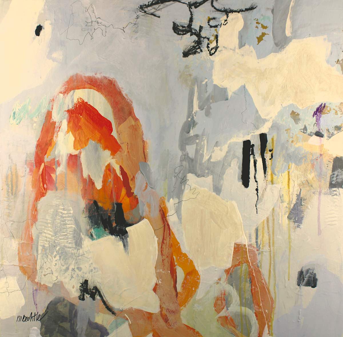 Counting Sheep by Marianne Bechtle  Image: Counting Sheep
24" x 24" x 2"
Acrylic, Cold Wax on Cradled Hardwood Panel