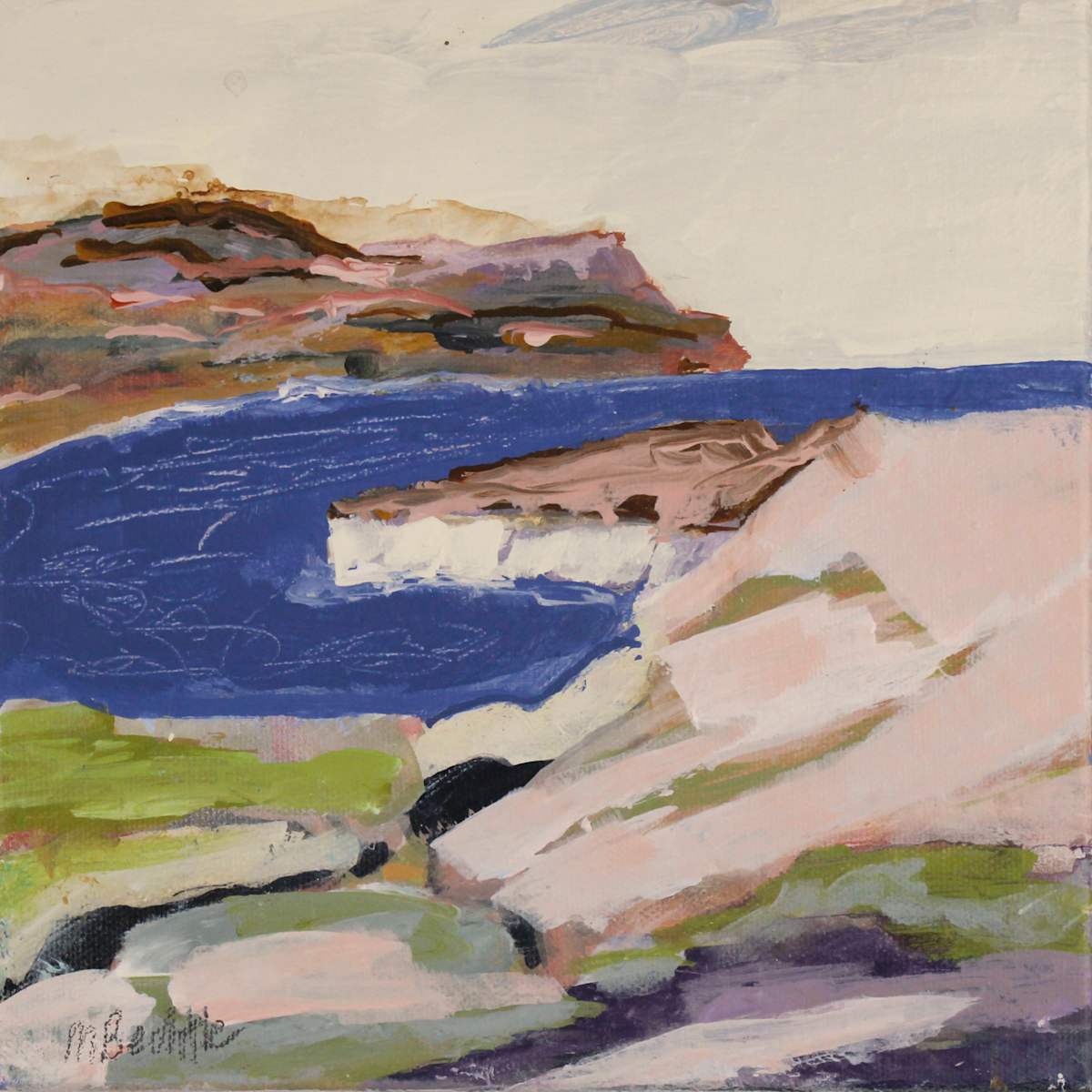 Cliffs by Marianne Bechtle  Image: Cliffs
8" x 8" x 1.5  
Acrylic, Cold Wax on Canvas