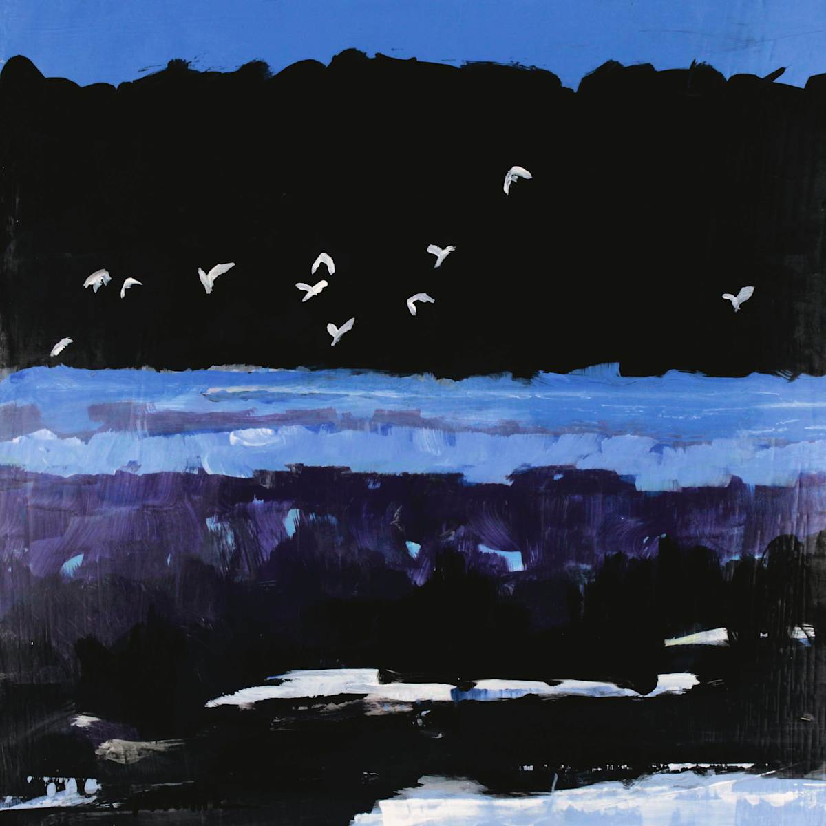 Shallows by Marianne Bechtle  Image: 16" x 16" x 1.5" Acrylic, Cold Wax on Cradled Hardwood Panel