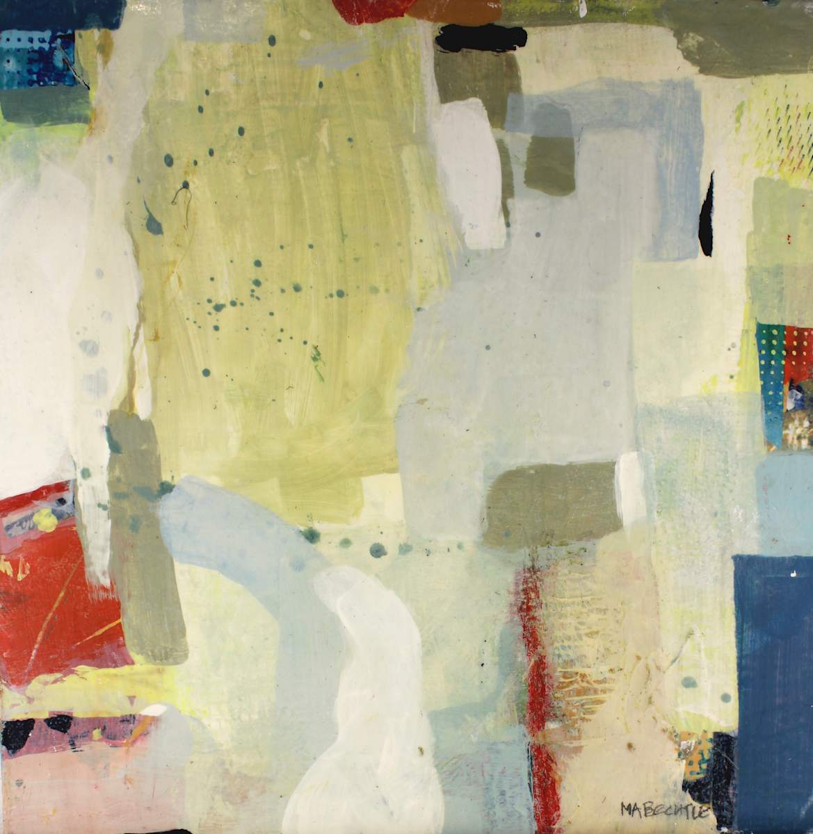 Silver Lining by Marianne Bechtle  Image: 12" x 12" Acrylic, Cold Wax on Hardwood Panel