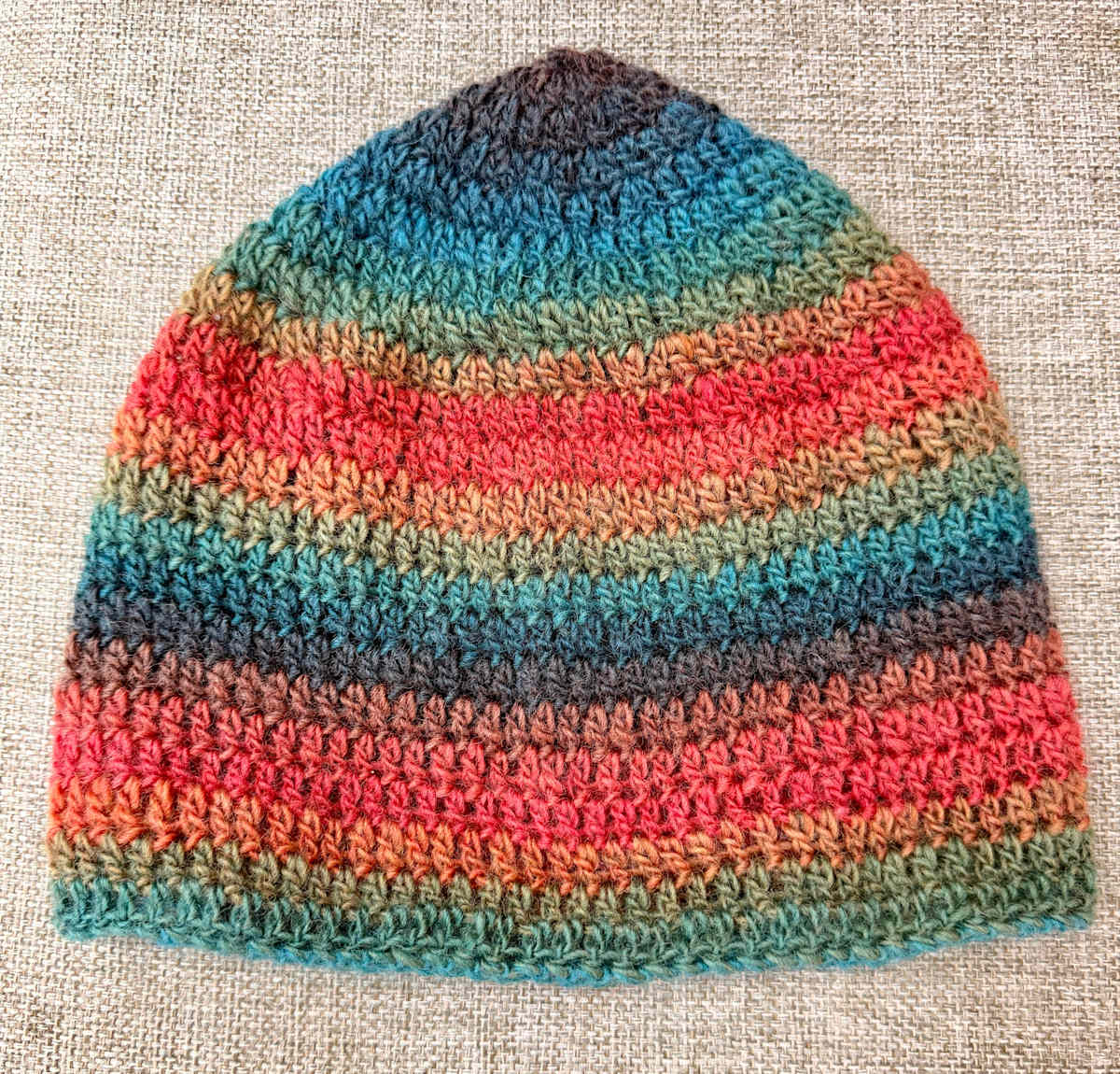 Wooly Rainbow Beanie Hat by Jill Hankins, Image 2.