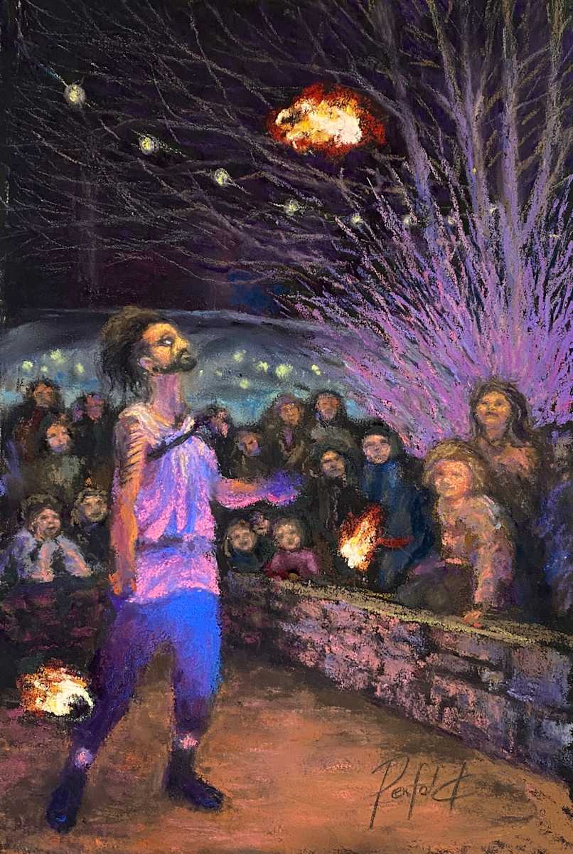 The flame juggler’s dance by Susan Penfold 