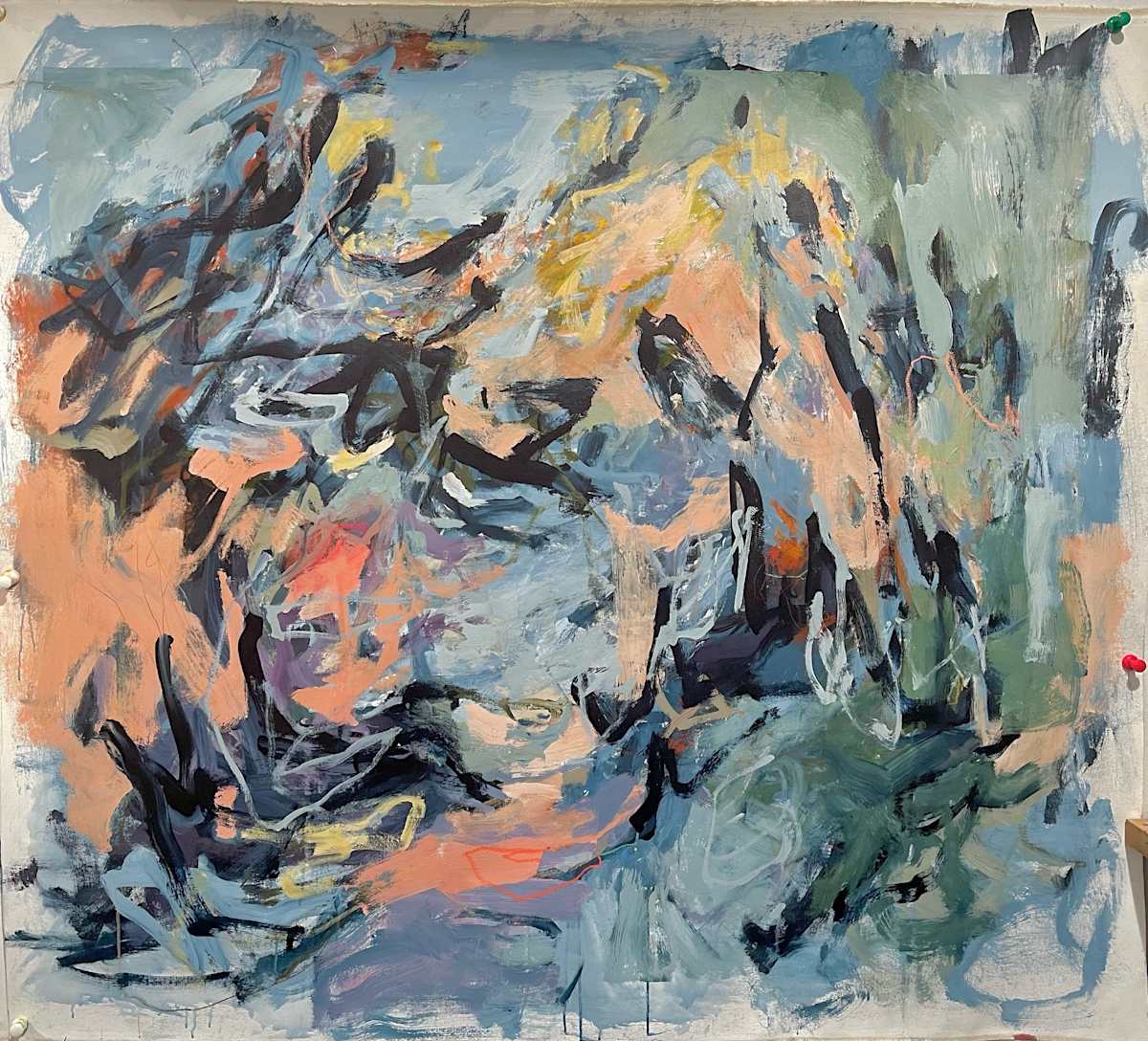 Blue Arroyo by Julie Tarsha  Image: unstretched, will stretch to 52" x 60"